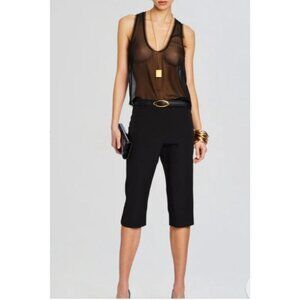Retrofete Pant Size Small Womens Kiera Black Side Panel Crop Capri Trouser $298
